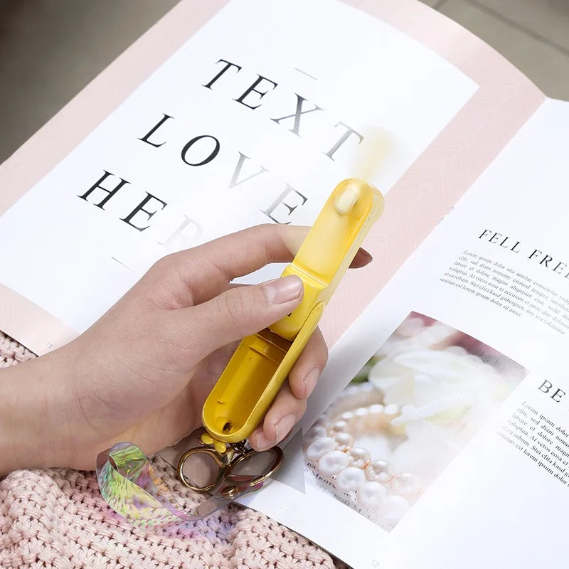 Compact Rechargeable Cute Handheld Fan: Foldable, USB-Powered Cooling on the Go