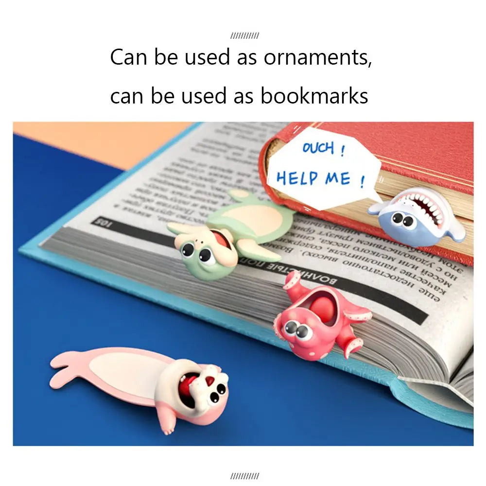 Adorable 3D Animal Bookmarks: Ocean & Cute Creatures for Kids & Book Lovers